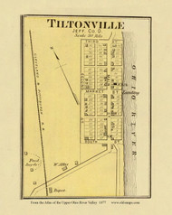 Tiltonville, Ohio, 1877 - Upper Ohio River and Valley Atlas - Old Map Custom Reprint - USA Regional 62 63