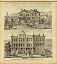 Residence of J.H. McCreery & Dougherty Block, 1877 - Upper Ohio River and Valley Atlas - Old Map Custom Reprint - USA Regional 72