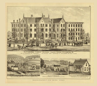 Residences of W.H. Mallory, A.P. Brookover & Basil T. Bowers and Pittsburgh Female College, 1877 - Upper Ohio River and Valley Atlas - Old Map Custom Reprint - USA Regional 73