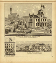Residence of John Lent, Grand Central Hotel and XX Hotel, 1877 - Upper Ohio River and Valley Atlas - Old Map Custom Reprint - USA Regional 77