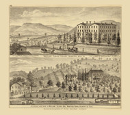 Wheeling Female College and Residence of William Clark, 1877 - Upper Ohio River and Valley Atlas - Old Map Custom Reprint - USA Regional 84