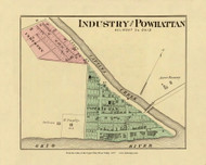 Industry & Powhattan, Ohio, 1877 - Upper Ohio River and Valley Atlas - Old Map Custom Reprint - USA Regional 62 63