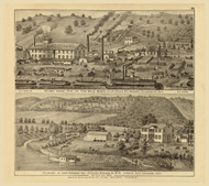 Calumet Sewer-Pipe and Fire-Brick Works and Residence of John Gardner, 1877 - Upper Ohio River and Valley Atlas - Old Map Custom Reprint - USA Regional 93