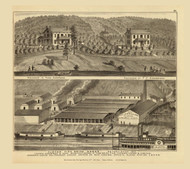 Residences of Thomas Anderson and T.F. Anderson and Clinton Fire Brick Works, 1877 - Upper Ohio River and Valley Atlas - Old Map Custom Reprint - USA Regional 97
