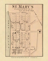 St Marys, West Virginia, 1877 - Upper Ohio River and Valley Atlas - Old Map Custom Reprint - USA Regional 106 107