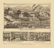 Steubenvile Foundry and Machine Works, T.J. Miller's Drug Store and Residence of Samuel Morley, 1877 - Upper Ohio River and Valley Atlas - Old Map Custom Reprint - USA Regional 108