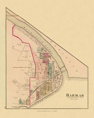 Harmar, Ohio, 1877 - Upper Ohio River and Valley Atlas - Old Map Custom Reprint - USA Regional 110 111