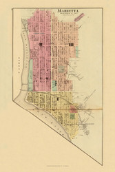 Marietta,  Ohio, 1877 - Upper Ohio River and Valley Atlas - Old Map Custom Reprint - USA Regional 110 111