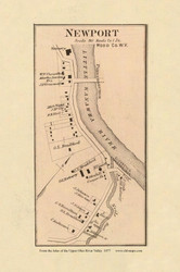 Newport, West Virginia, 1877 - Upper Ohio River and Valley Atlas - Old Map Custom Reprint - USA Regional 114 115