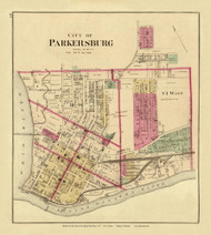 Parkersburg, West Virginia, 1877 - Upper Ohio River and Valley Atlas - Old Map Custom Reprint - USA Regional 117