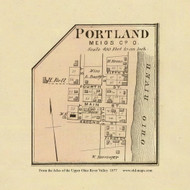 Portland, Ohio, 1877 - Upper Ohio River and Valley Atlas - Old Map Custom Reprint - USA Regional 120 121