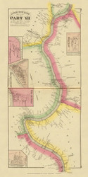 Upper Ohio River and Valley Part 12 - 193 to 214 Miles Below Pittsburgh, Reedville, Hockingport & Portland, Ohio & Murraysville & Belleville, West Virginia, 1877 - Upper Ohio River and Valley Atlas - Old Map Custom Reprint - USA Regional 120, 121