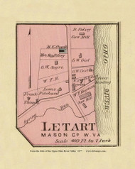 Letart, West Virginia, 1877 - Upper Ohio River and Valley Atlas - Old Map Custom Reprint - USA Regional 124 125