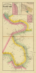 Upper Ohio River and Valley Part 13 - 214 to 237 Miles Below Pittsburgh, Letartsville, Ohio and Ravenswood and Letart Villages, West Virginia, 1877 - Upper Ohio River and Valley Atlas - Old Map Custom Reprint - USA Regional 124, 125