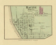 Racine, Ohio, 1877 - Upper Ohio River and Valley Atlas - Old Map Custom Reprint - USA Regional 128 129