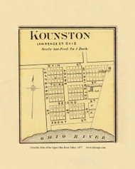 Kounston, Ohio, 1877 - Upper Ohio River and Valley Atlas - Old Map Custom Reprint - USA Regional 169