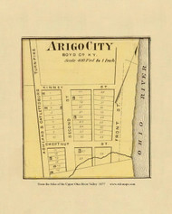Arigo City, Kentucky, 1877 - Upper Ohio River and Valley Atlas - Old Map Custom Reprint - USA Regional 178 179