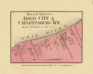 Road between Arigo City & Catlettsburg, Kentucky, 1877 - Upper Ohio River and Valley Atlas - Old Map Custom Reprint - USA Regional 178 179