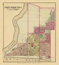 Portsmouth, Ohio - 1st, 2nd, 3rd & 4th Wards, 1877 - Upper Ohio River and Valley Atlas - Old Map Custom Reprint - USA Regional 193