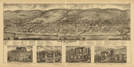 New Richmond, Ohio and Residences of O.R. Elstun, Dr. R.A. Mollyneaux, P.J. Nichols, and F.Fridman, 1877 - Upper Ohio River and Valley Atlas - Old Map Custom Reprint - USA Regional 218, 219