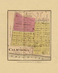 California, Ohio, 1877 - Upper Ohio River and Valley Atlas - Old Map Custom Reprint - USA Regional 222 223