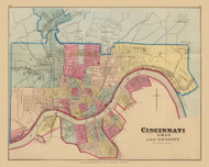 Cincinatti, Ohio and Vicinity, 1877 - Upper Ohio River and Valley Atlas - Old Map Custom Reprint - USA Regional 230, 231