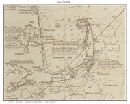 Cape Cod - Cape Only 1734 Southack - Old Map Custom Print