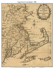 Cape Cod 1780 Hinton - Old Map Custom Print