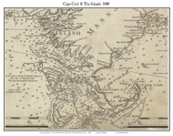 Cape Cod 1800 Laurie & Whittle - Old Map Custom Print