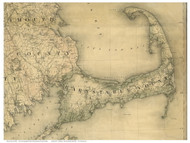 Cape Cod 1844 Borden - Old Map Custom Print