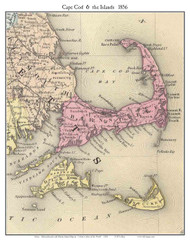 Cape Cod 1856 Colton - Old Map Custom Print