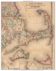 Cape Cod & Islands 1861 Walling - Old Map Custom Print