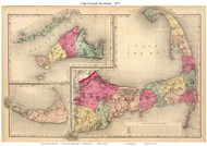 Cape Cod 1871 Gray - Old Map Reprint