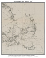 Cape Cod 1881 U.S. Coast & Geodetic Survey - Old Map Custom Print