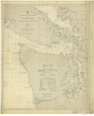 Grays Harbor to Olympia 1900 Nautical Map Reprint 6400 California - Big Area 1890s