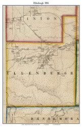 Ellenburgh, New York 1856 Old Town Map Custom Print - Clinton Co.
