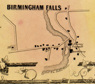 Birmingham Falls, Ausable, New York 1856 Old Town Map Custom Print - Clinton Co.