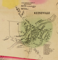 Keesville, Ausable, New York 1856 Old Town Map Custom Print - Clinton Co.