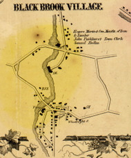 Blackbrook Village, Blackbrook, New York 1856 Old Town Map Custom Print - Clinton Co.