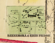 Dannemora Village & State Prison, Dannemora, New York 1856 Old Town Map Custom Print - Clinton Co.