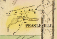 Peasleville, Peru, New York 1856 Old Town Map Custom Print - Clinton Co.