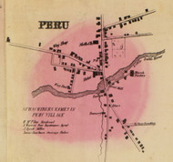 Peru Village, Peru, New York 1856 Old Town Map Custom Print - Clinton Co.