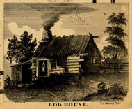 Log House, New York 1856 Old Town Map Custom Print - Clinton Co.