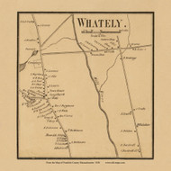 Whately Village, Massachusetts 1858 Old Town Map Custom Print - Franklin Co.