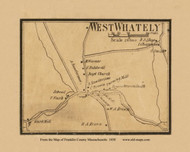 West Whately, Massachusetts 1858 Old Town Map Custom Print - Franklin Co.