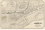 Harrisburg 1880 - Old Map Reprint PA Cities