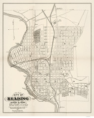 Reading 1877 - Old Map Reprint PA Cities