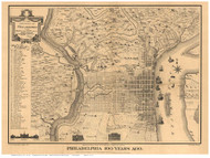 Philadelphia 1796 (1875) - Varte - Old Map Reprint PA Cities