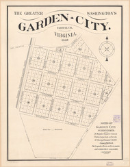 Garden City 1907 -  - Old Map Reprint - Virginia Cities