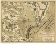 Yorktown 1781 - Esnauts - Old Map Reprint - Virginia Cities